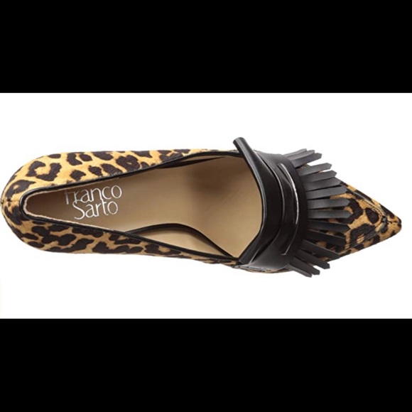 Franco Sarto Leopard Print Heels with Black Accents - Picture 4 of 8